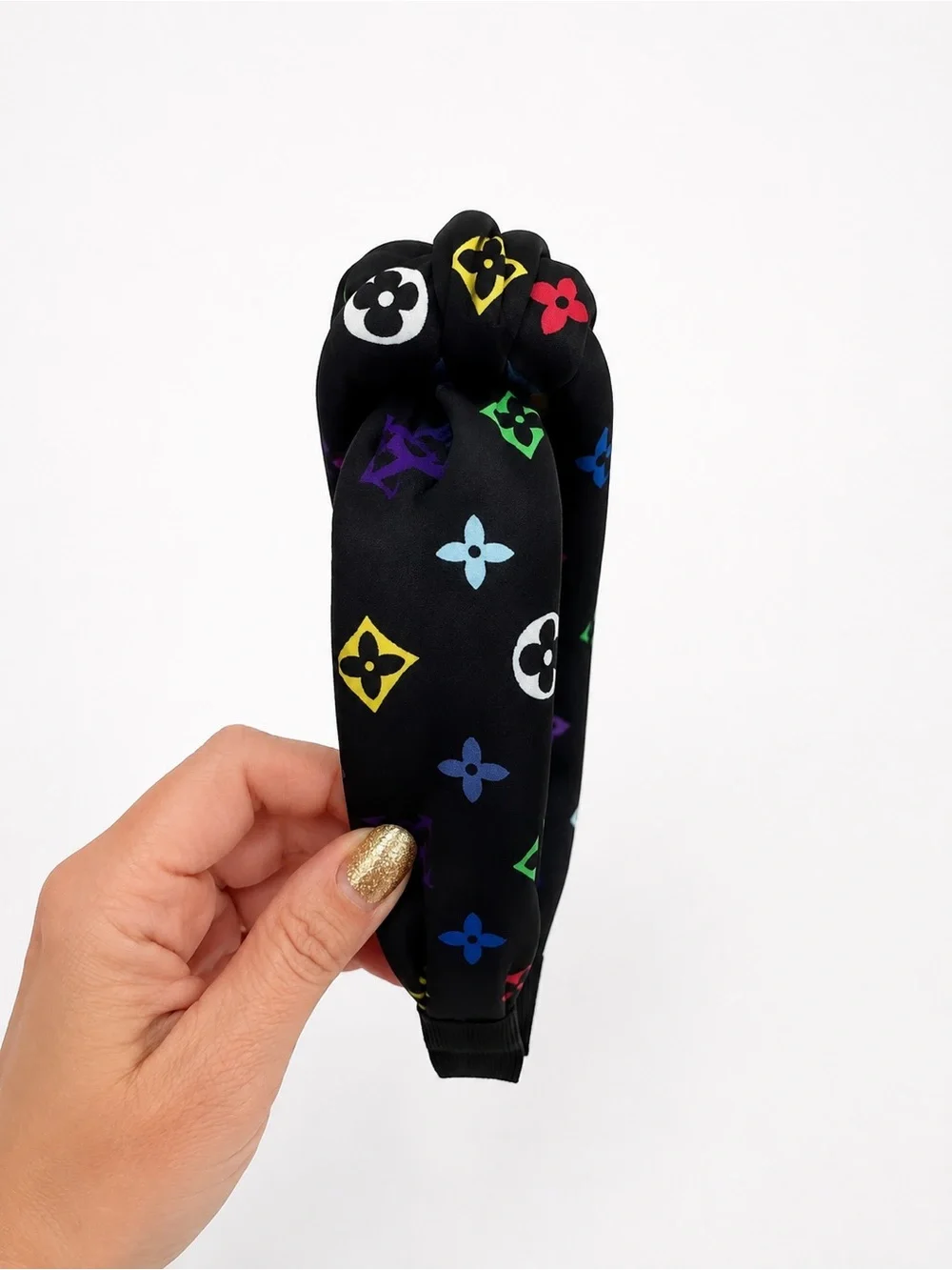 Black monogram fashion luxury headband